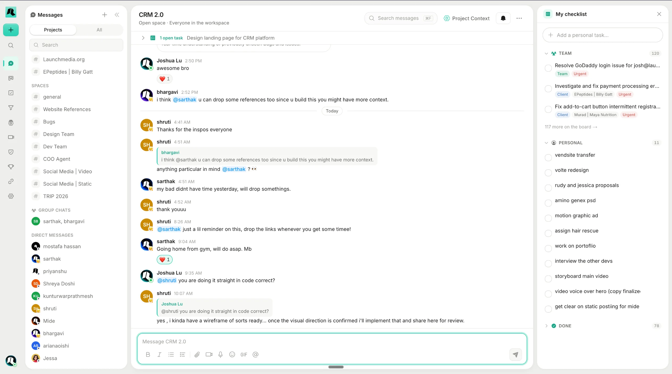 Aligned CRM dashboard